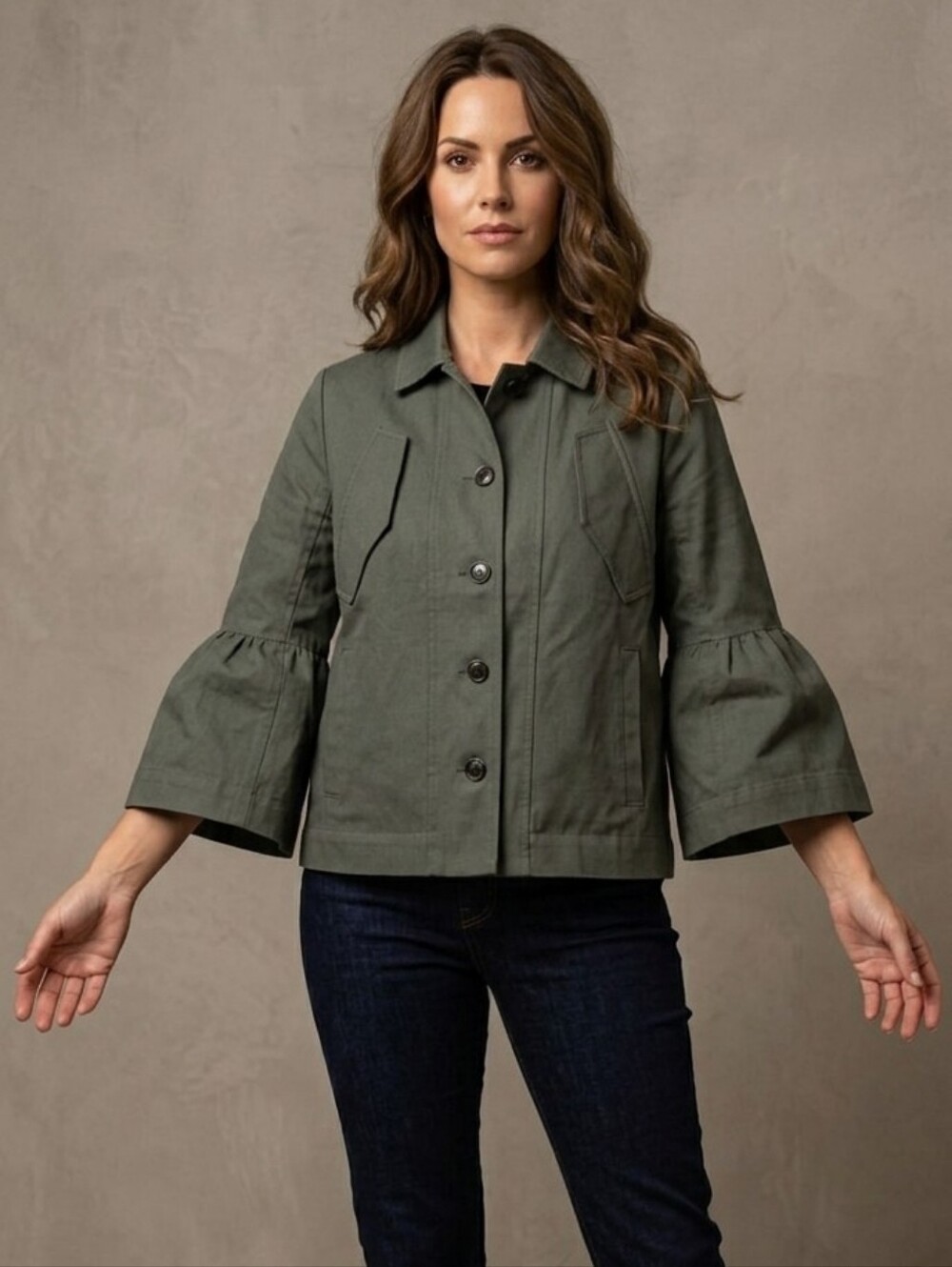 NOA NOA OLIVE GREEN JACKET SIZE 38